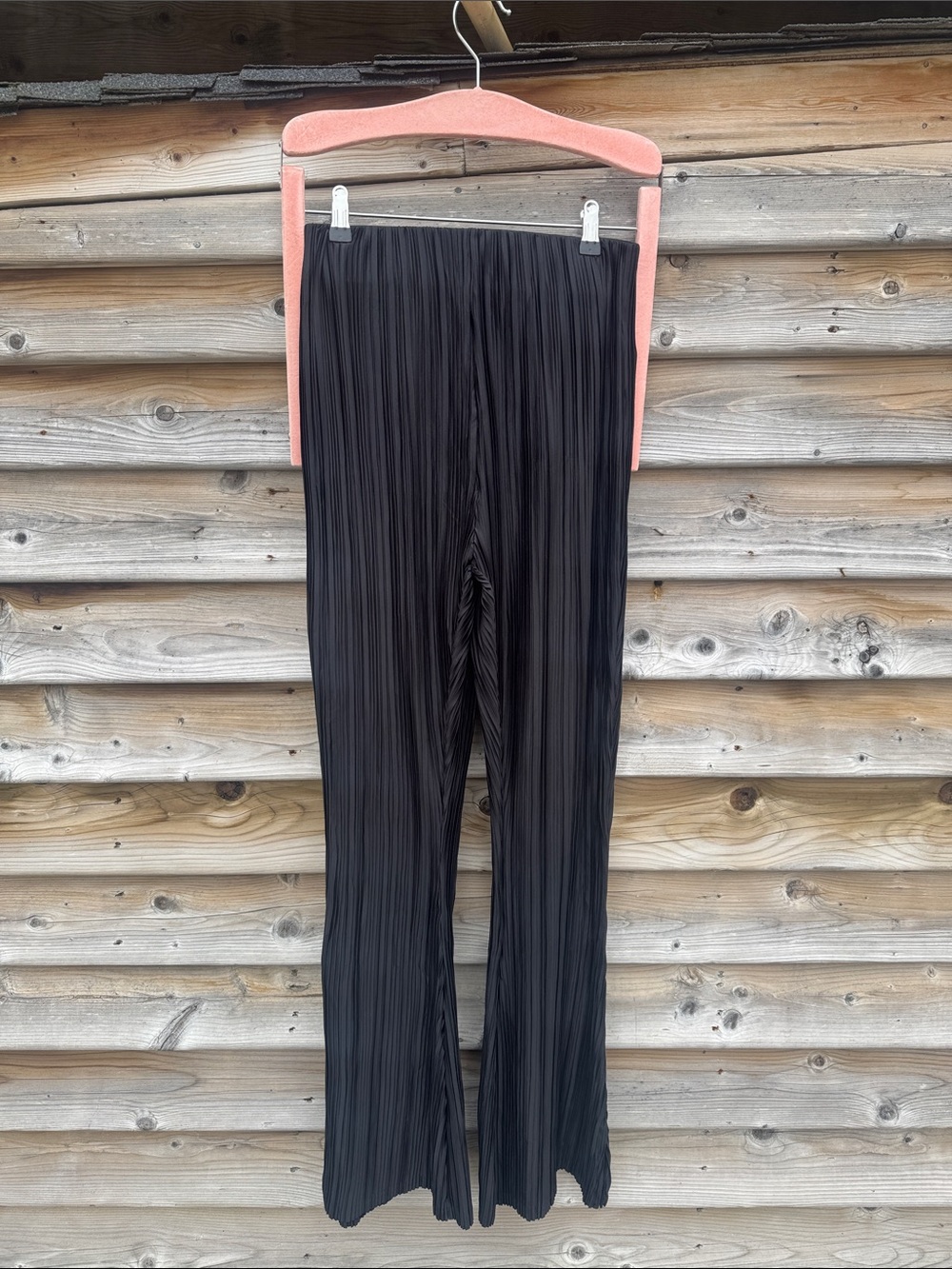 Maniere De Voir Black Pleated Wide-Leg Pants